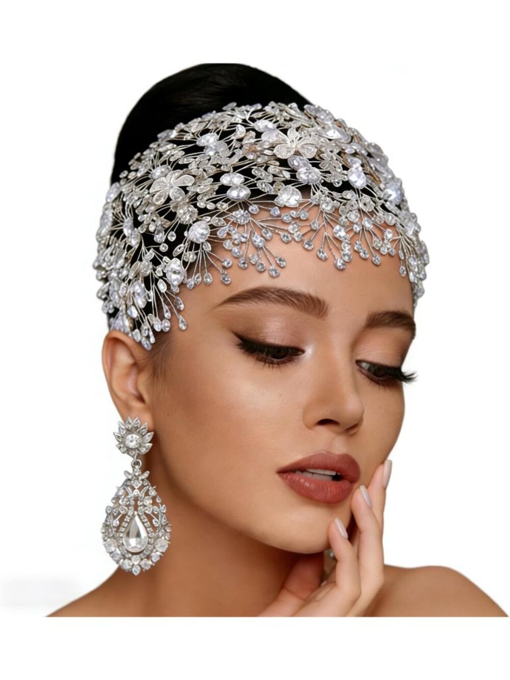 Handmade Wedding Diamond Headband, Rhinestone Bridal Hair Accessory, Elegant